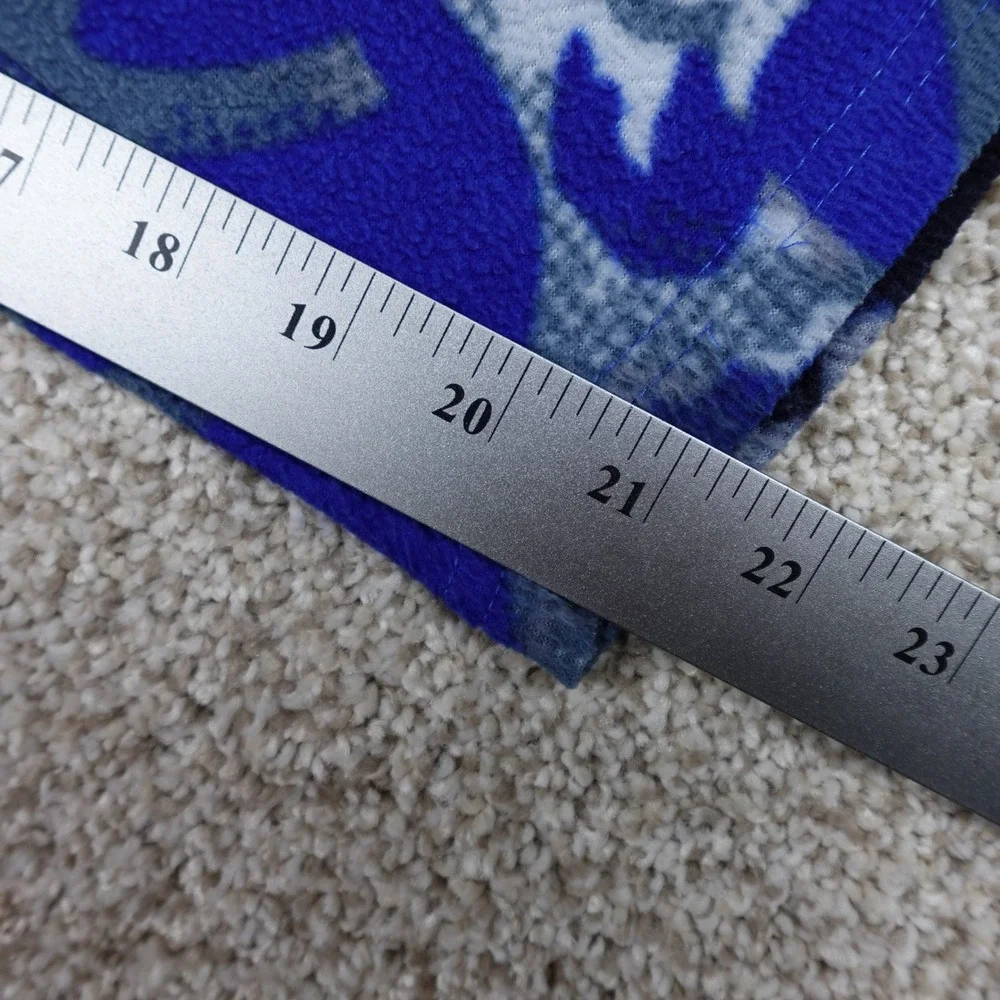 Faded Glory Boys Blue Football Fleece Pajama Pants Size L 10-12 Camo Sports PJ